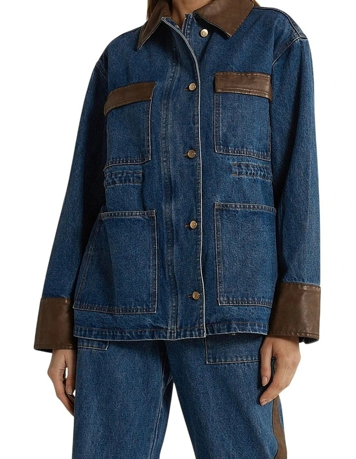Niamh Denim Jacket in Mid Blue image 5