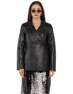 Sorrel Leather Blazer in Black