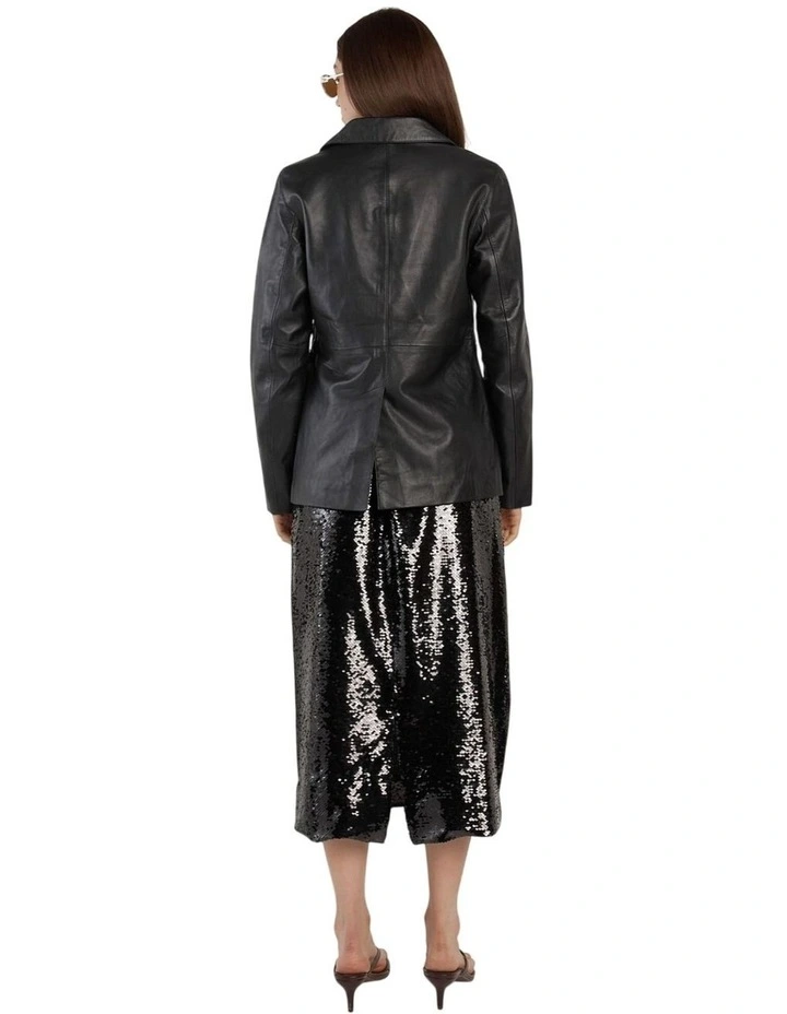 Sorrel Leather Blazer in Black image 2