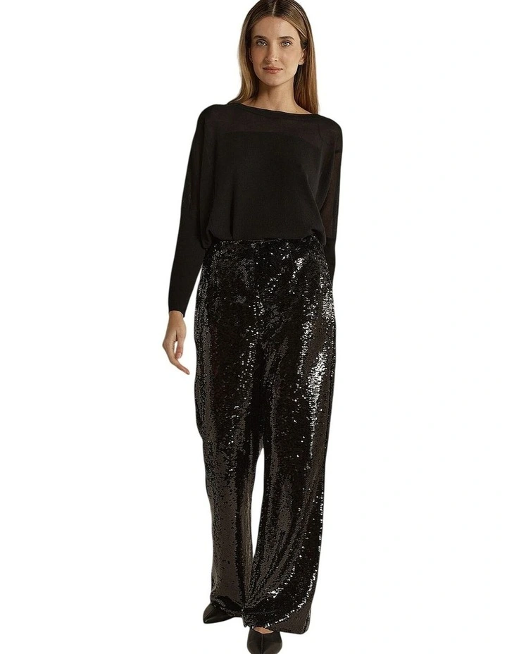 Rayne Sequin Pants in Black image 1