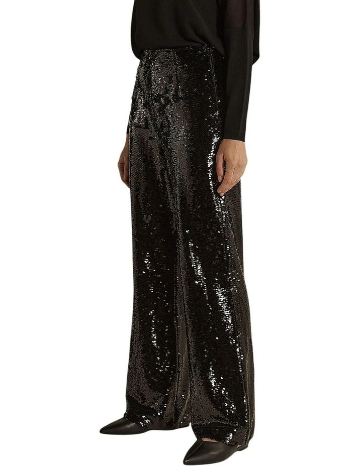 Rayne Sequin Pants in Black image 3