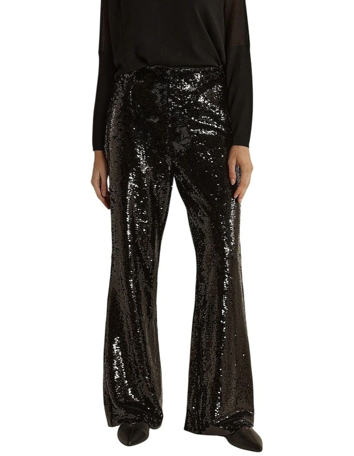 Rayne Sequin Pants in Black image 4