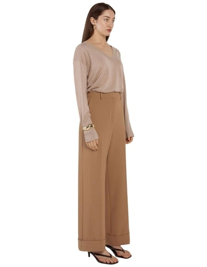 Elka Wide Leg Pant in Camel image 3