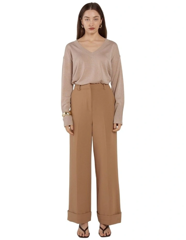 Elka Wide Leg Pant in Camel image 4