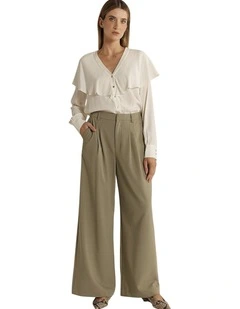 Roan Pleat Front Pant in Sage
