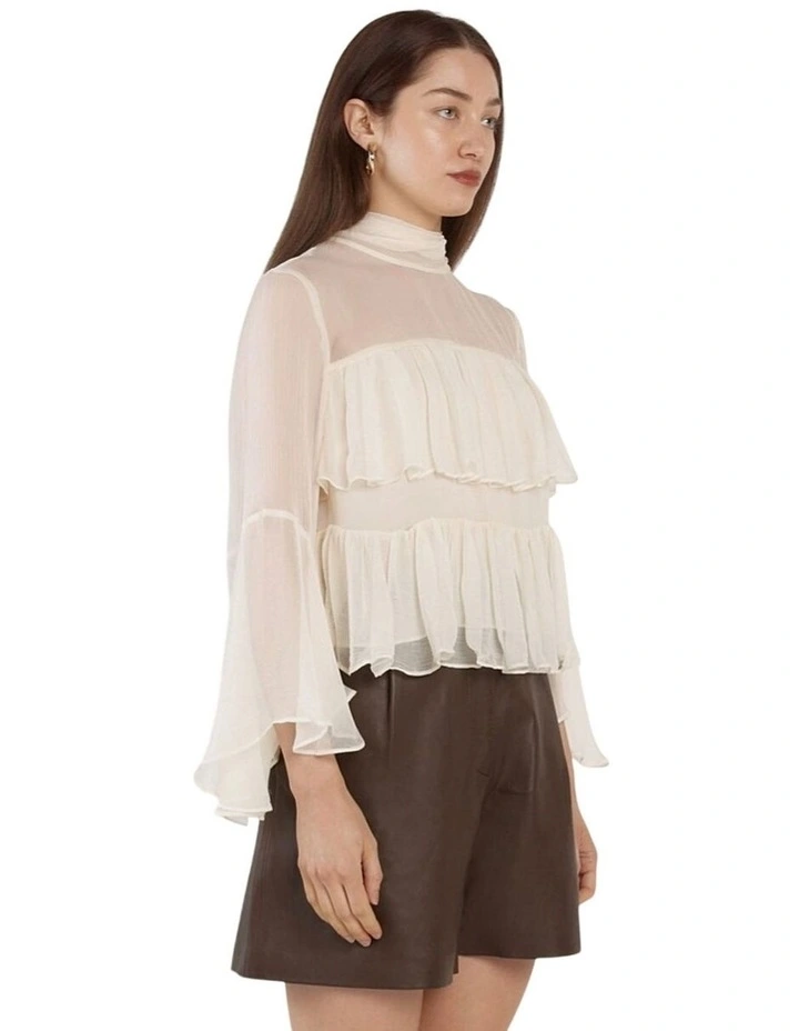 Sienna Ruffle Blouse in Cream image 3
