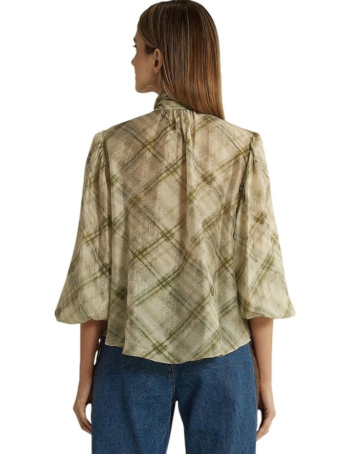 Eve Pussybow Blouse in Moss image 2