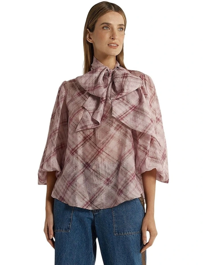 Eve Pussybow Blouse in Orchid image 1