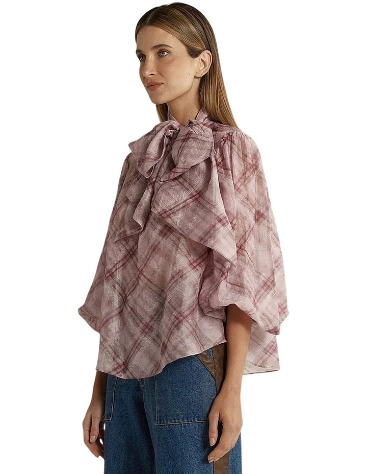 Eve Pussybow Blouse in Orchid image 3