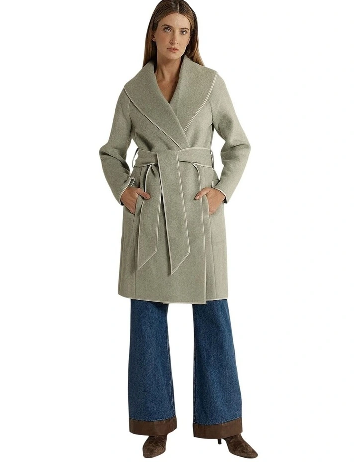 Fern WoolinBlend Wrap Coat in Mint image 1