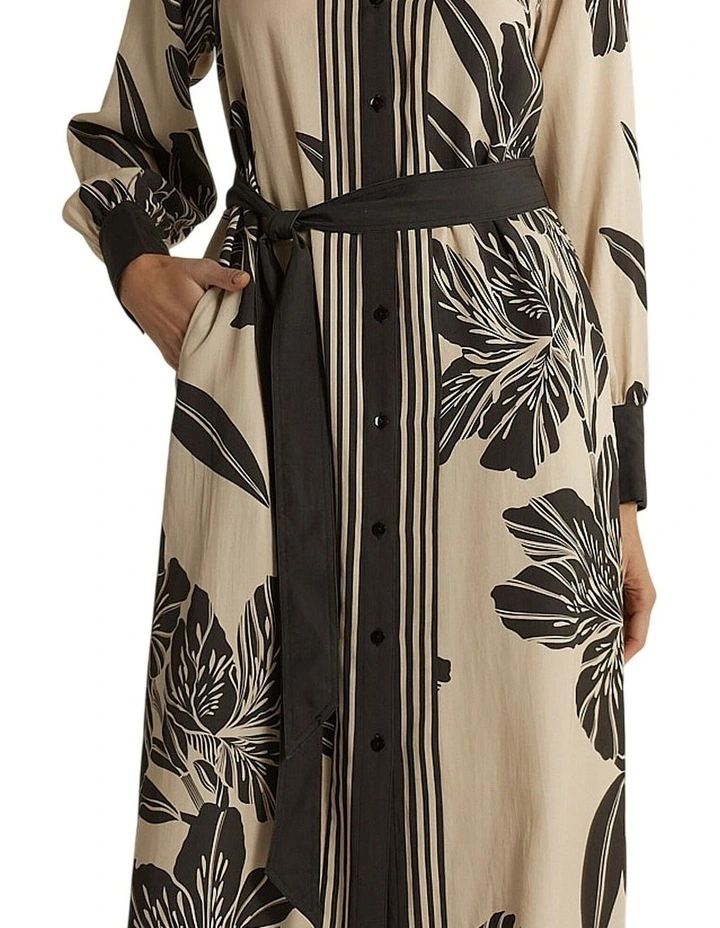 June Shirt Dress in Shadow in Floral Midi image 5