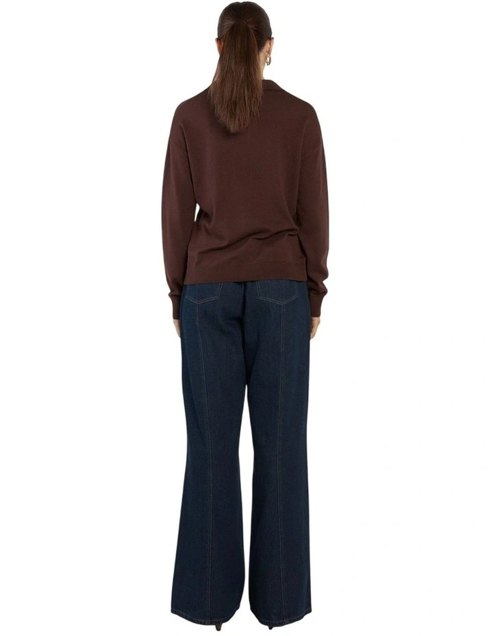 Solenne Polo Knit in Chocolate image 2