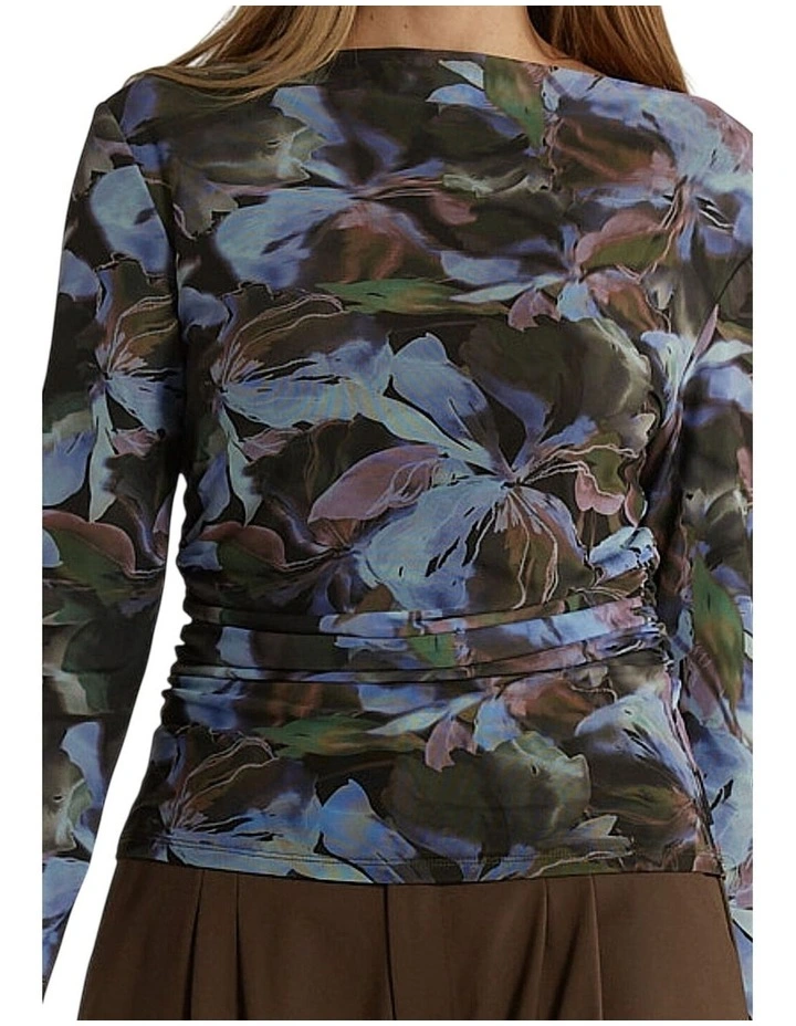 MJ26 Alix Mesh Top in Blurred Floral image 5