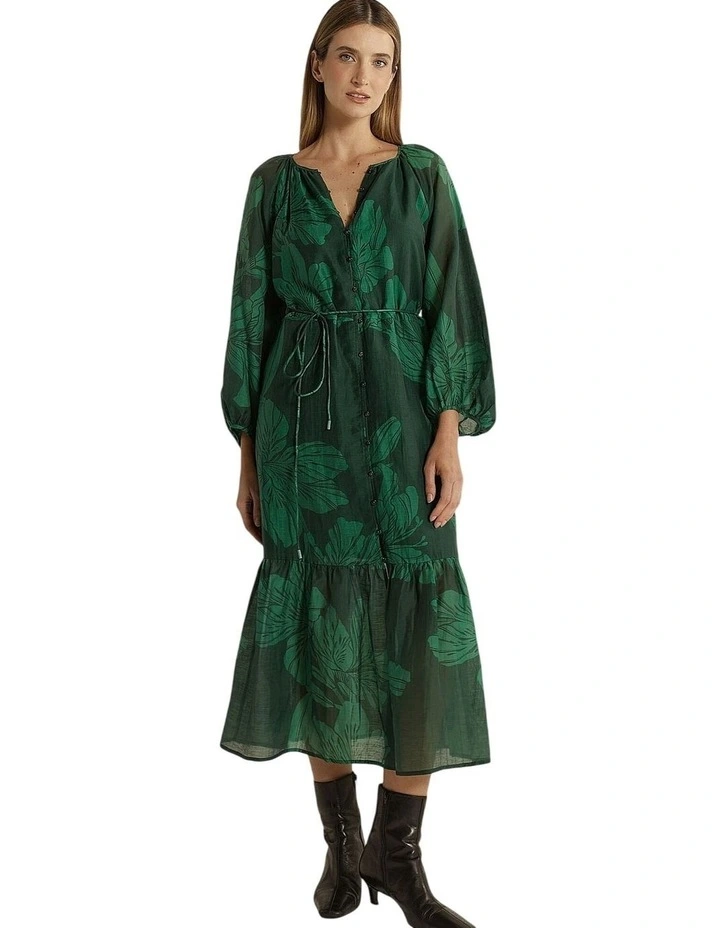 Lynn Tiered Maxi Dress in Evergreen image 1