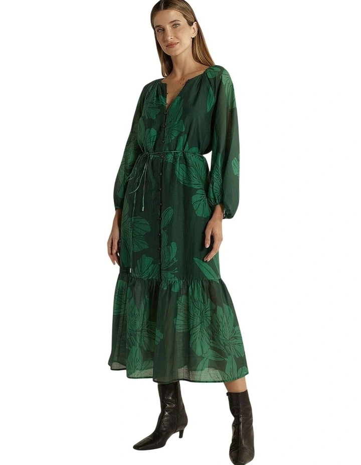 Lynn Tiered Maxi Dress in Evergreen image 3