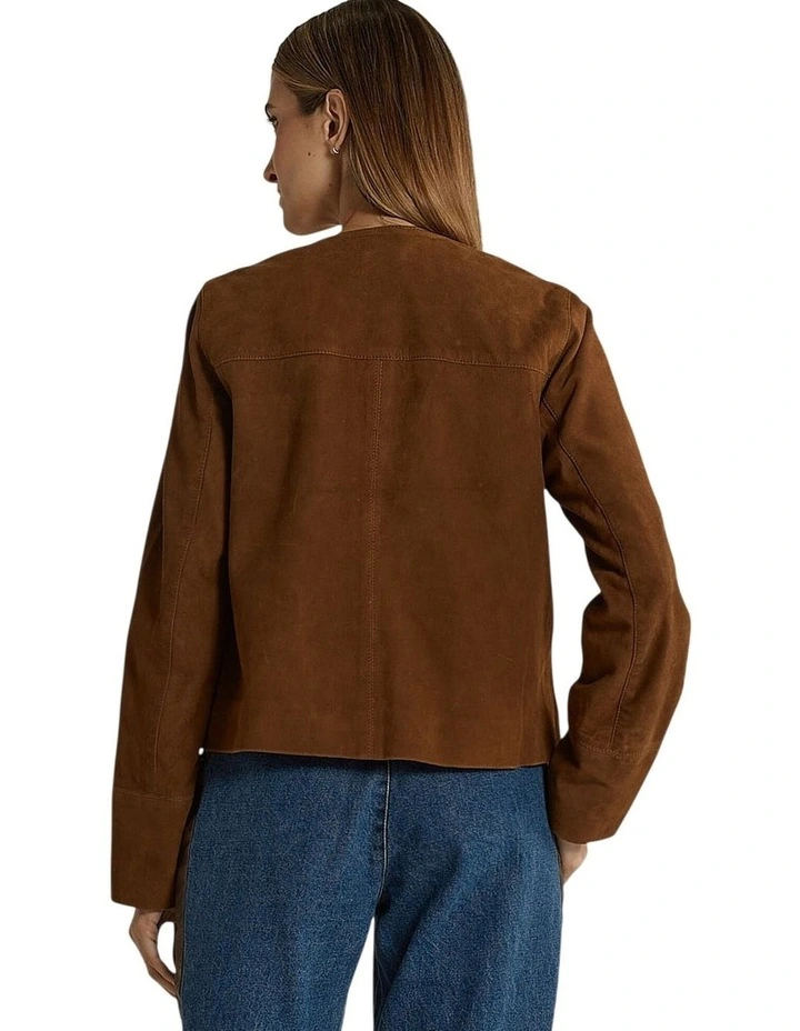 Faye Suede Jacket in Tan image 2