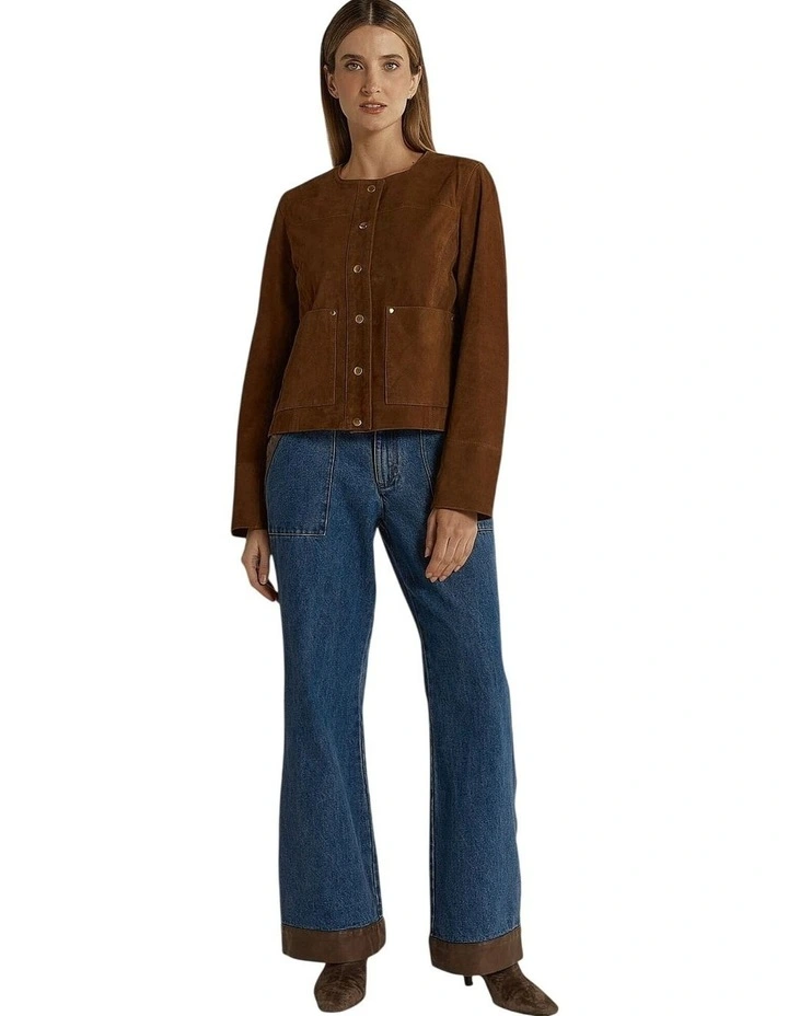 Faye Suede Jacket in Tan image 4
