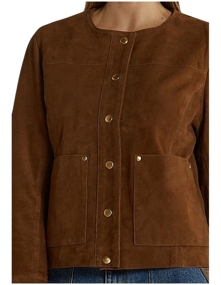 Faye Suede Jacket in Tan image 5