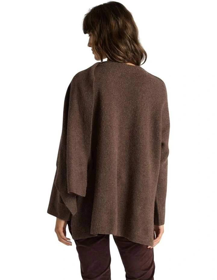Amaris Cape Coatigan in Chocolate Marle image 2