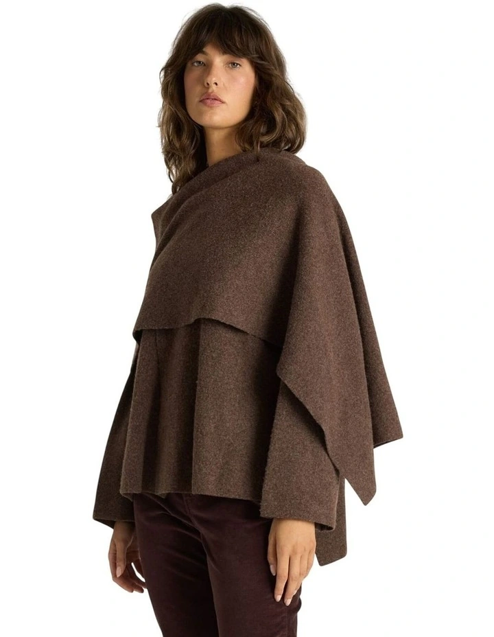 Amaris Cape Coatigan in Chocolate Marle image 4
