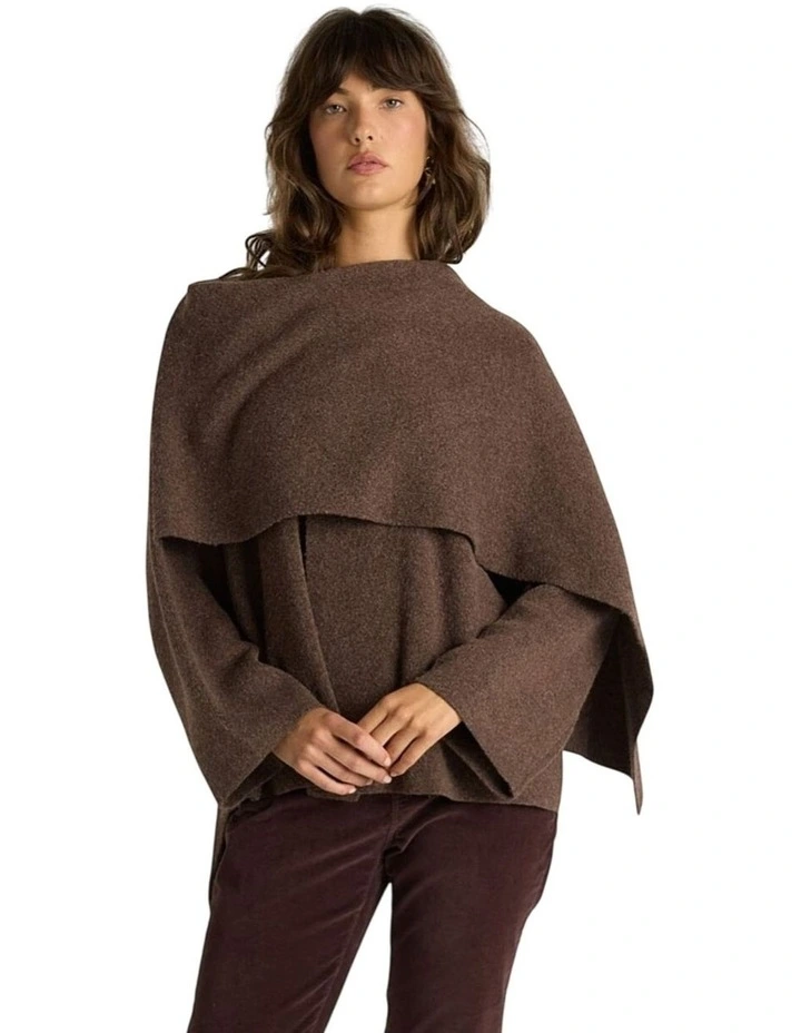 Amaris Cape Coatigan in Chocolate Marle image 5