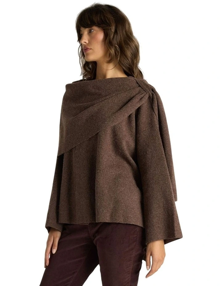 Amaris Cape Coatigan in Chocolate Marle image 6
