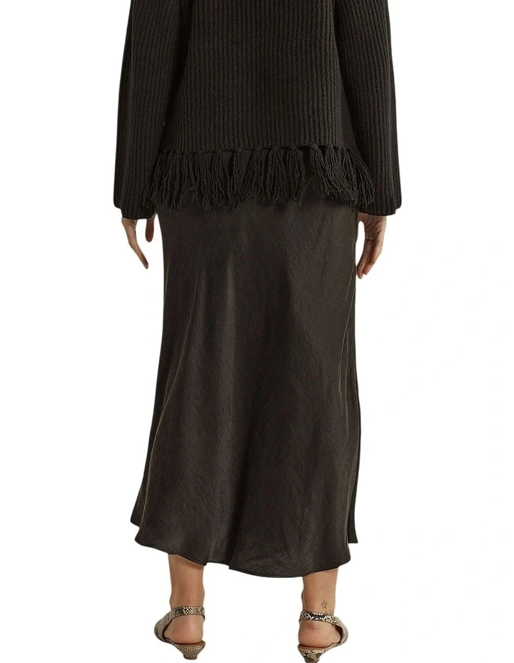 Anya Bias Cut Skirt in Black image 2