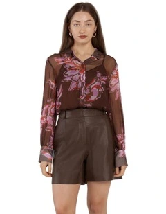 Nyomi Blouse in Dark Flower Print