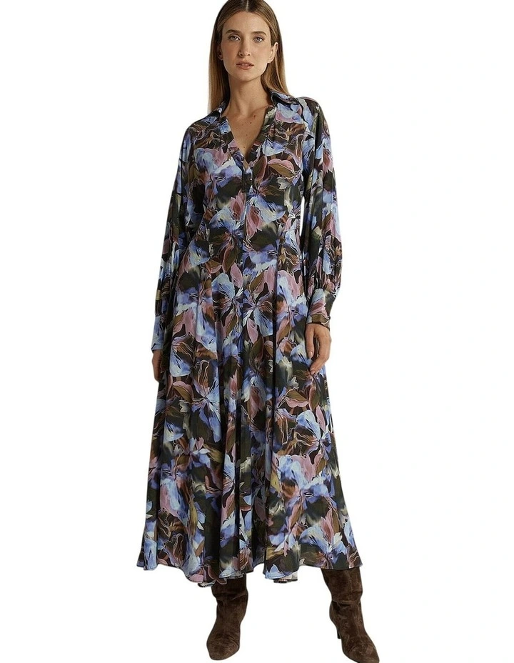 MJ26 Alix Fit and Flare Maxi Dress in Blurred Floral image 4