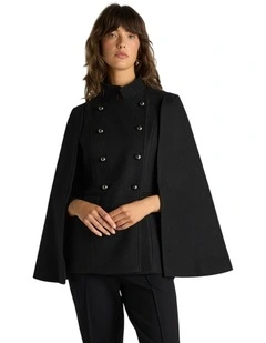 Ellis Military Cape in Black