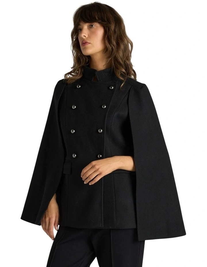 Ellis Military Cape in Black image 3