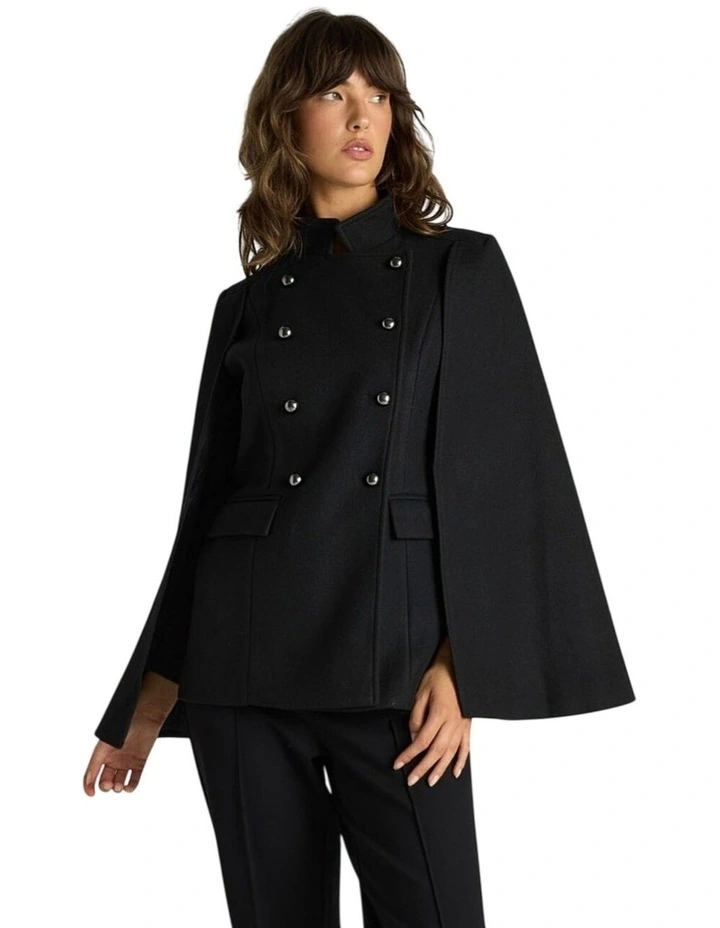 Ellis Military Cape in Black image 4