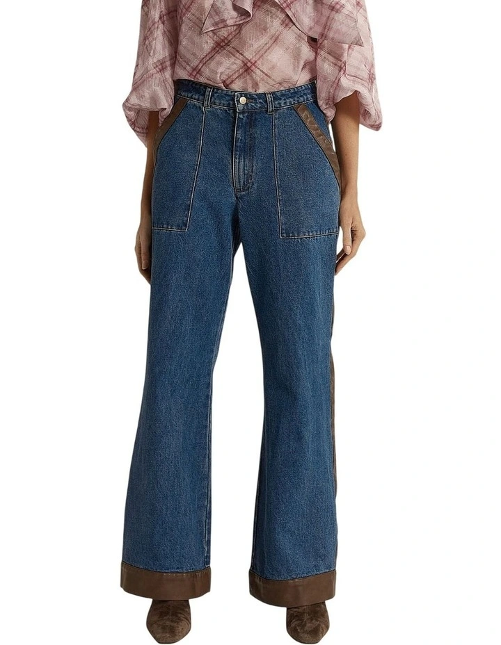 Niamh Denim Pant in Mid Blue image 3