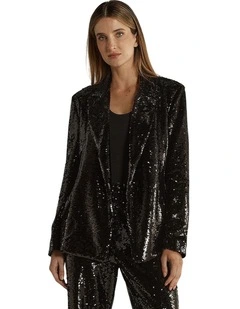 Rayne Sequin Blazer in Black
