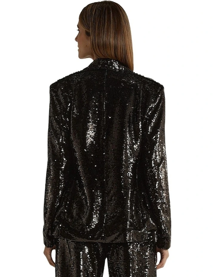 Rayne Sequin Blazer in Black image 2