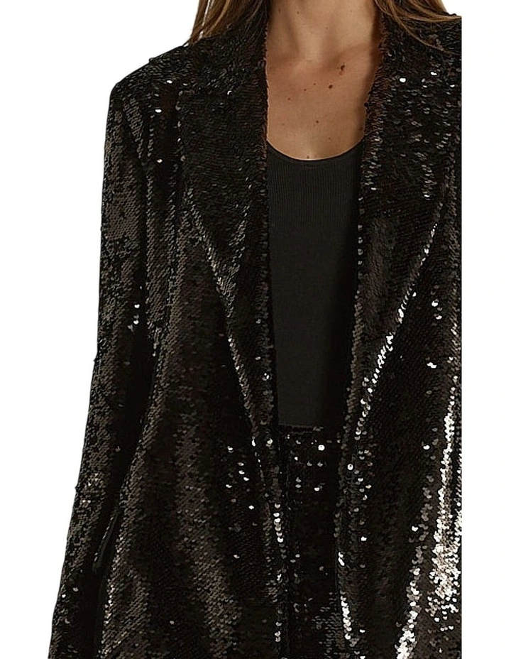 Rayne Sequin Blazer in Black image 5