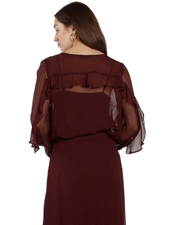 Odette Ruffle Blouse in Plum image 2