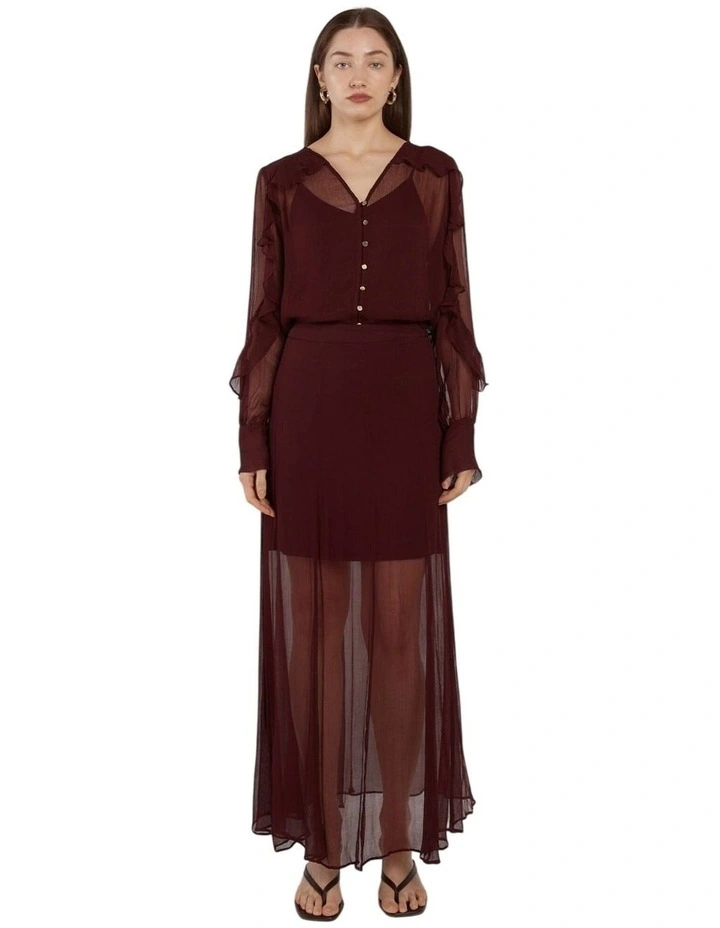 Odette Ruffle Blouse in Plum image 4