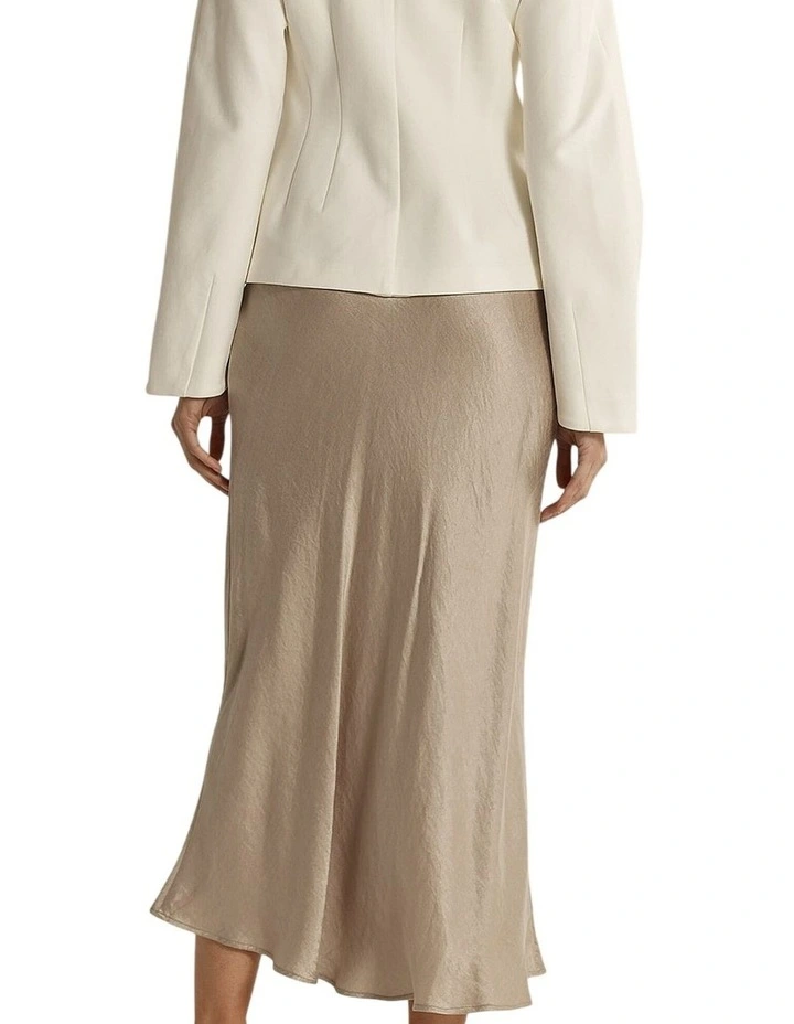 Anya Bias Cut Midi Skirt in Champagne image 2
