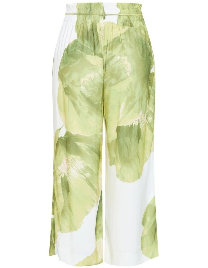 Plus Size Elisa Matcha Print Wide Leg Pant in Ivory image 3