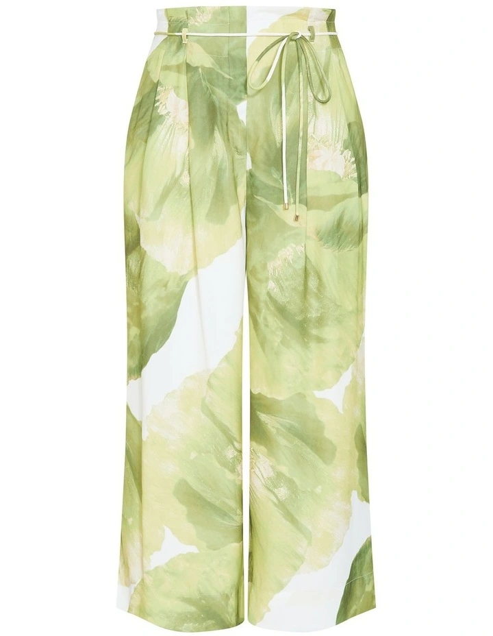 Plus Size Elisa Matcha Print Wide Leg Pant in Ivory image 4