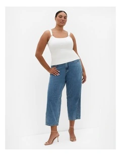 Plus Size Arami Strap Detail Top in Ivory