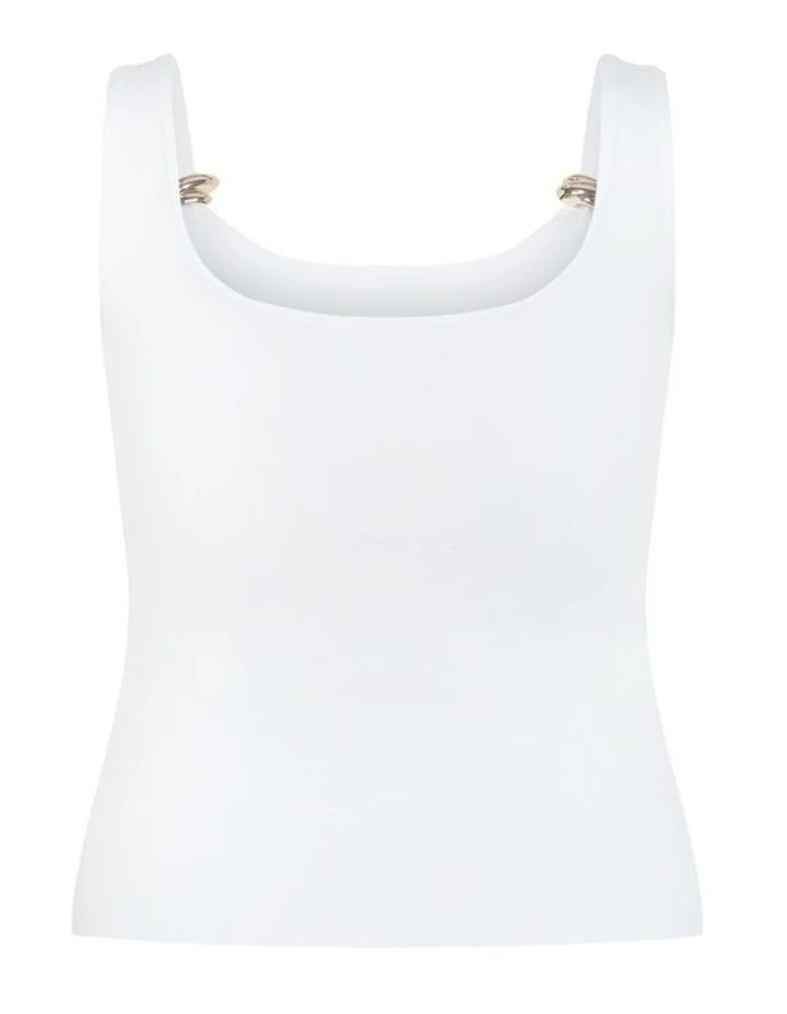 Plus Size Arami Strap Detail Top in Ivory image 4