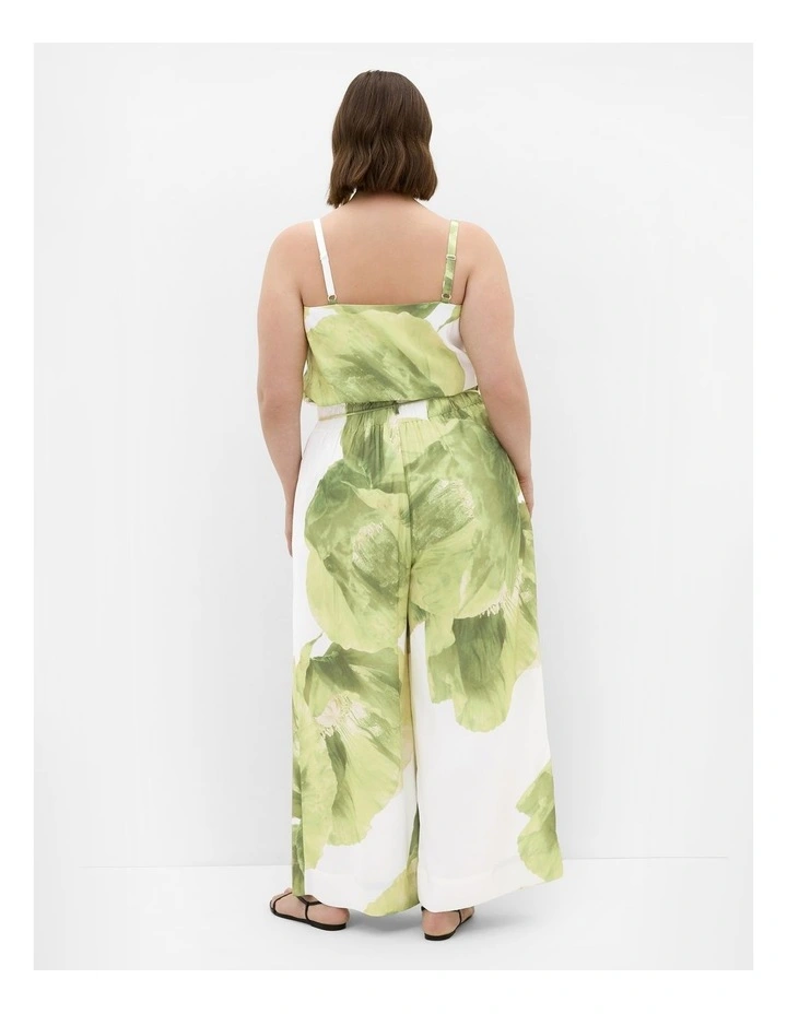 Plus Size Elisa Matcha Print Cowl Neck Cami in Ivory image 2