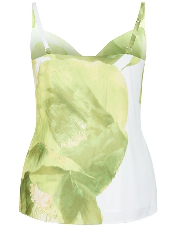 Plus Size Elisa Matcha Print Cowl Neck Cami in Ivory image 4
