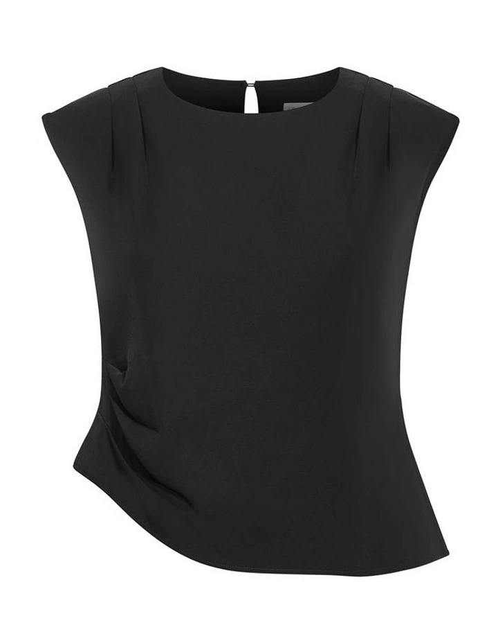 Plus Size Jett Pleat Detail Top in Black image 3