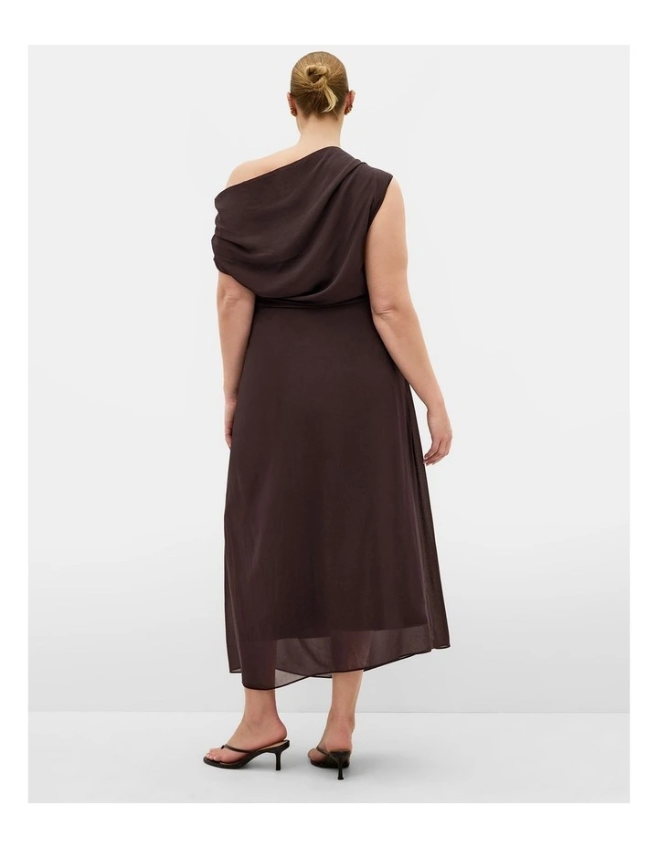Plus Size Vivid Colour Maxi Dress in Espresso image 2