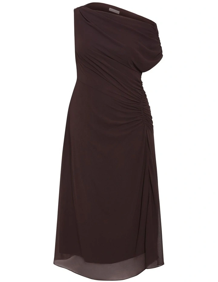 Plus Size Vivid Colour Maxi Dress in Espresso image 3