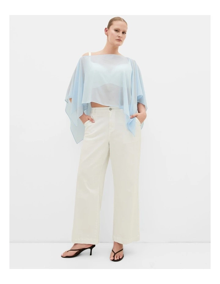 Plus Size Sheer Chiffon Poncho in Sky Blue image 1