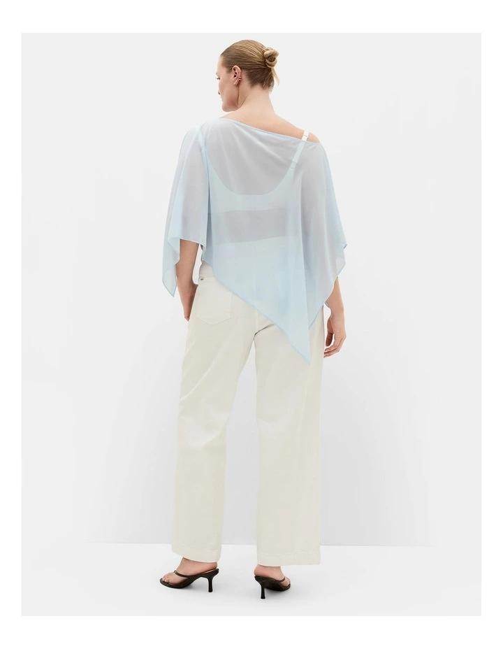 Plus Size Sheer Chiffon Poncho in Sky Blue image 2